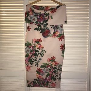 Floral bandeau top midi dress!